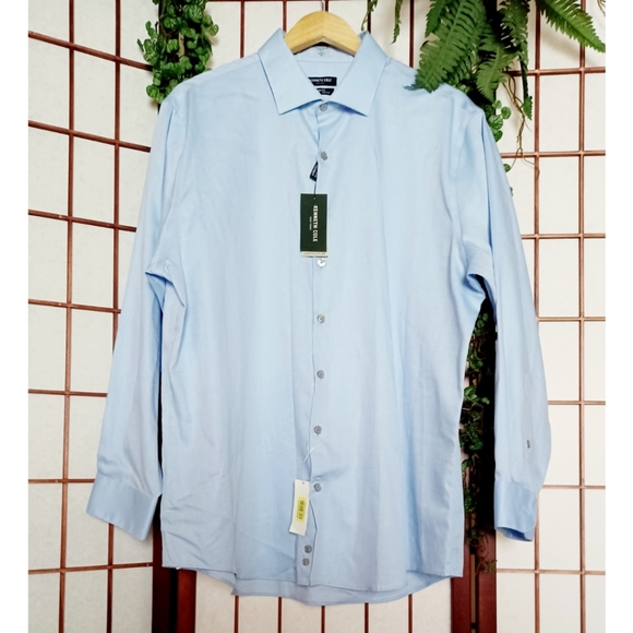 Kenneth Cole Slim Fit Stretch Non-Iron Dress Shirt - Picture 3 of 11